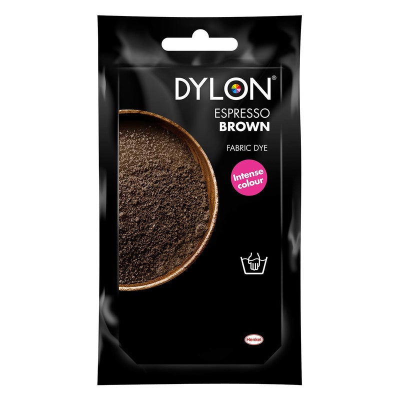 Dylon Hand Dye, Fabric Dye Sachet for Clothes, Soft Furnishings and Projects, 50 g - Espresso Brown - Pack of 1 - Image 1